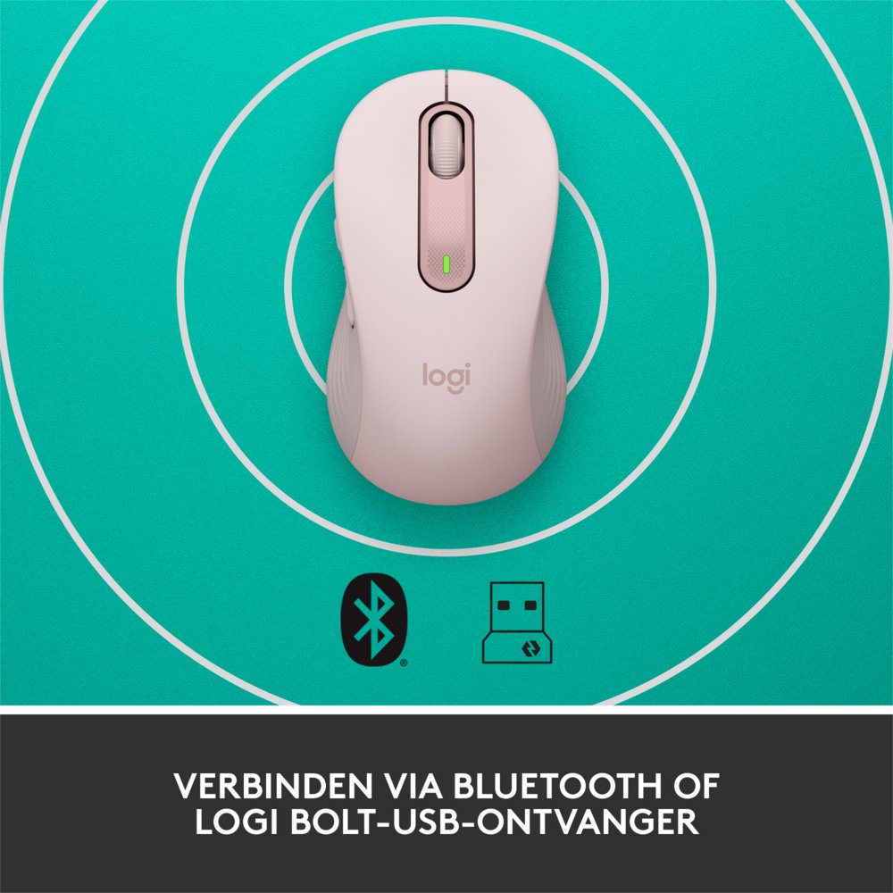 Logitech Signature M650 | Draadloze Muis | Rechtshandig | RF + Bluetooth | 2000 DPI | Roze - Afbeelding 11