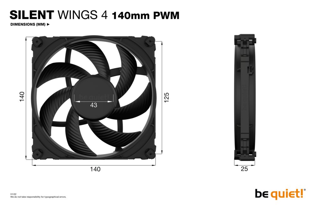 be quiet! Silent Wings 4 | 140mm PWM Behuizingsventilator | Zwart | Single Pack (1 stuk) - Afbeelding 6