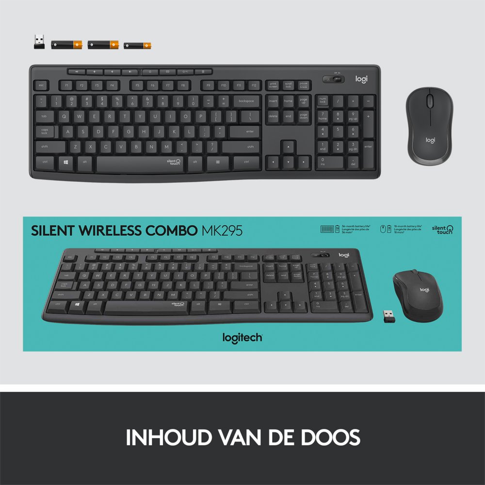 Logitech MK295 Silent | Draadloze Muis en Toetsenbordcombo | QWERTY - Afbeelding 15