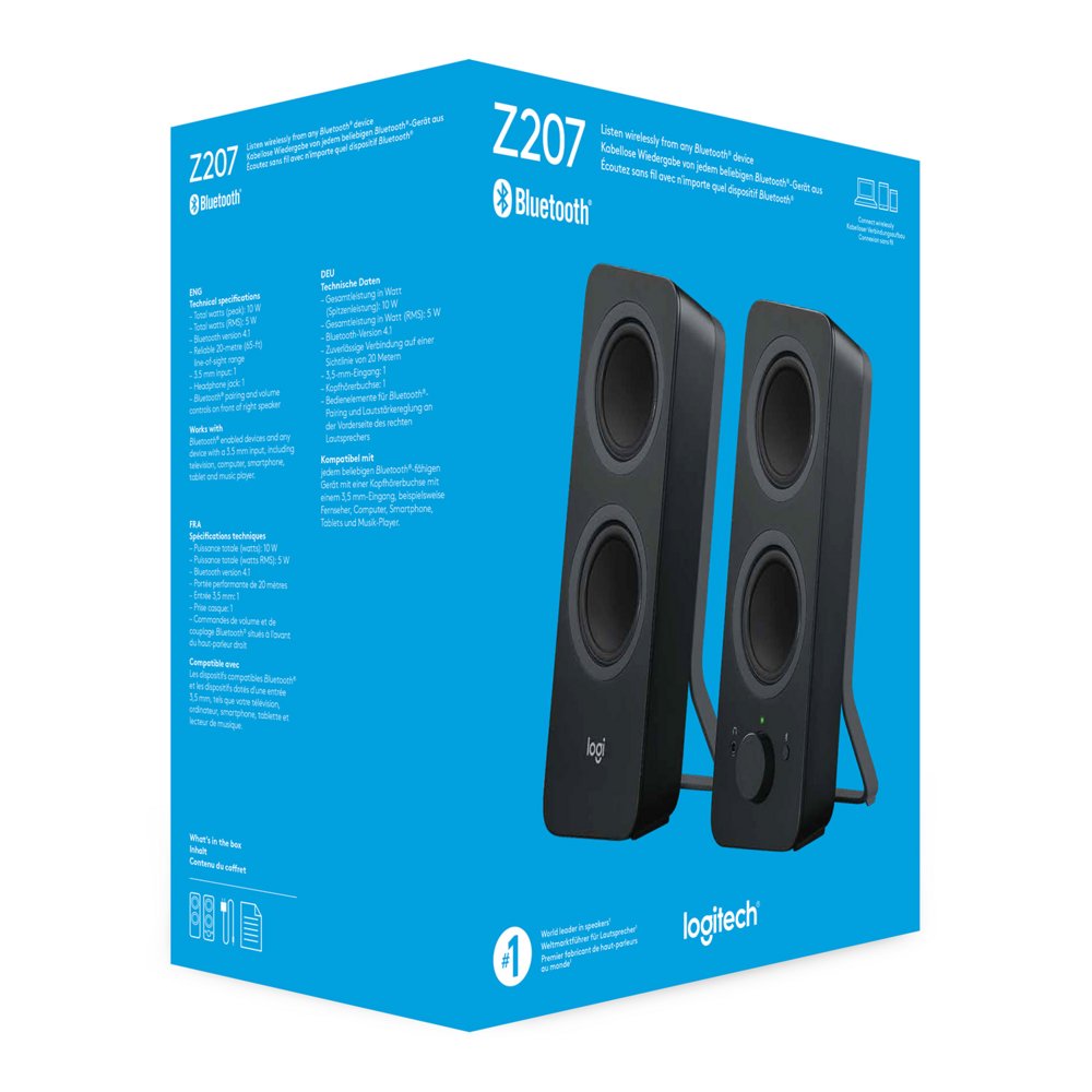 Logitech Z207 | 2.0 Bluetooth Luidsprekerset | 5W RMS | Draadloze Overgang | Zwart - Afbeelding 8
