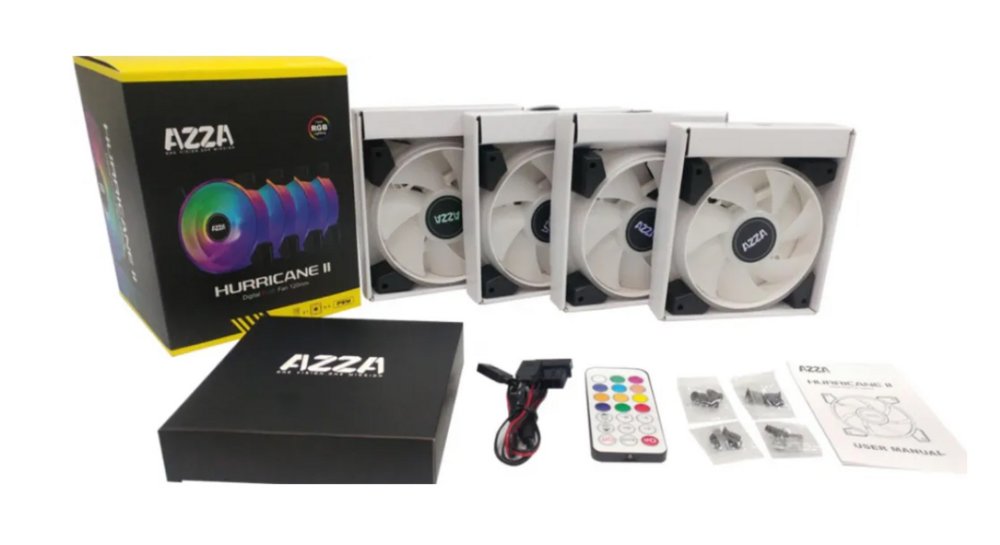Azza Hurricane II RGB 4 Pack | 120mm Case Fans - Afbeelding 3