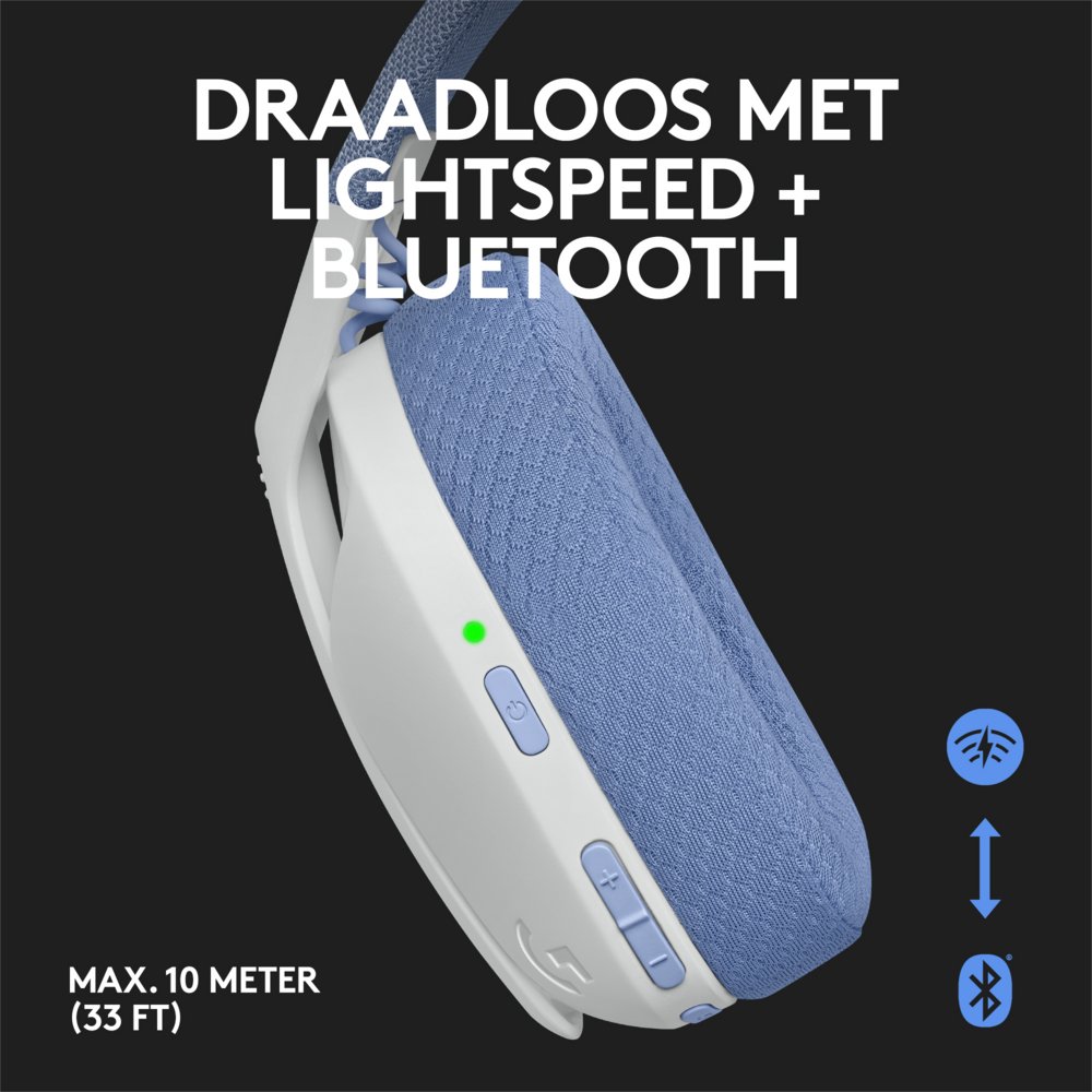 Logitech G G435 | Draadlooze Over-ear Gaming Headset | Bluetooth & USB-A Receiver | Wit/Lilac - Afbeelding 8