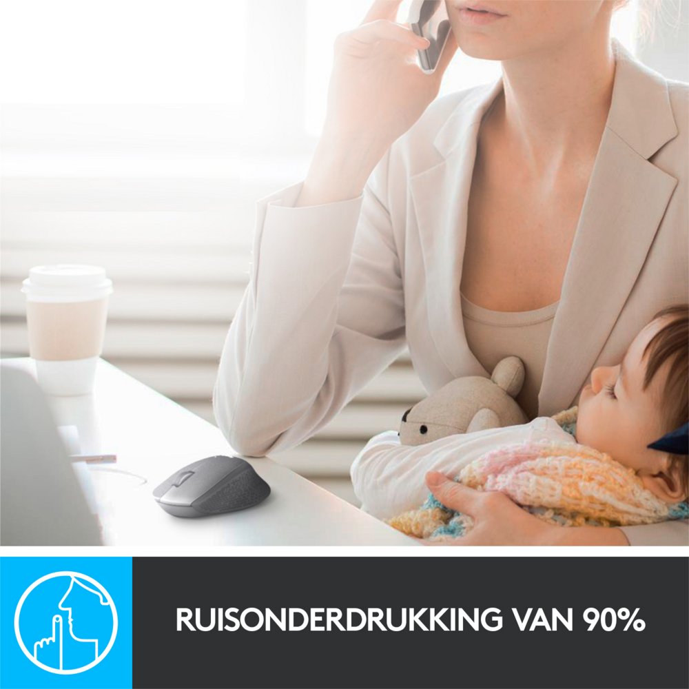 Logitech M330 Silent | Draadloze Muis | Rechtshandig | RF | 1000 DPI | Zwart - Afbeelding 4