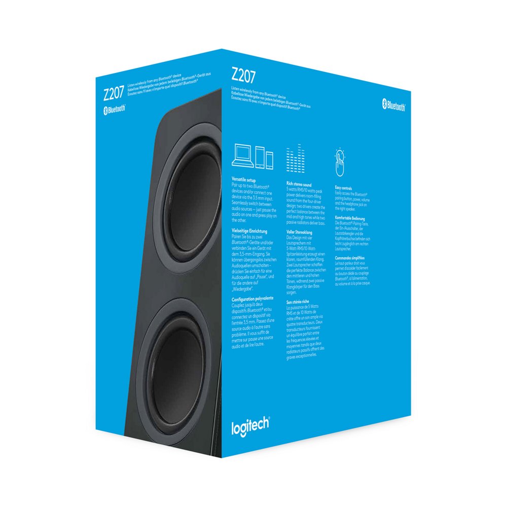 Logitech Z207 | 2.0 Bluetooth Luidsprekerset | 5W RMS | Draadloze Overgang | Zwart - Afbeelding 10