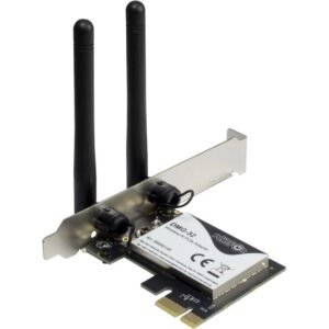 Inter-Tech DMG-32 | Interne WLAN-adapter | PCIe x1 | Wi-Fi 5 (802.11ac) | Dual-band 2,4 & 5 GHz | 650 Mbps | 2x 2dBi antennes