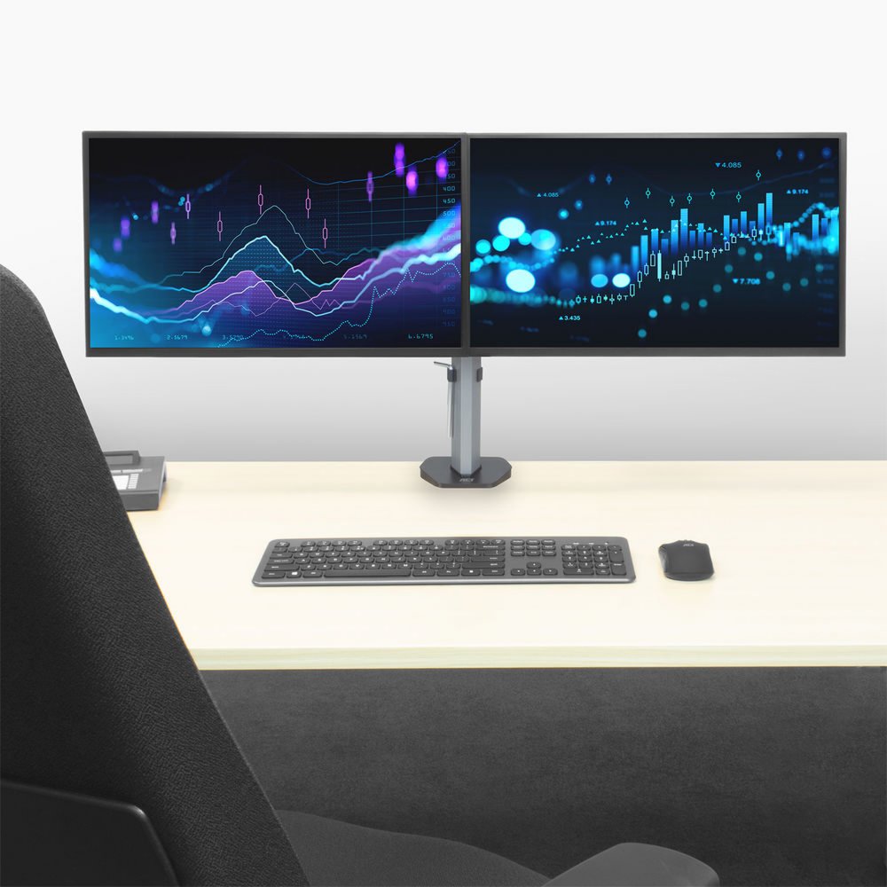 ACT AC8336 | Verstelbare Monitor-bureaubeugel | Tot 32" | Max 9kg | VESA 100x100 | 2 Monitoren - Afbeelding 7