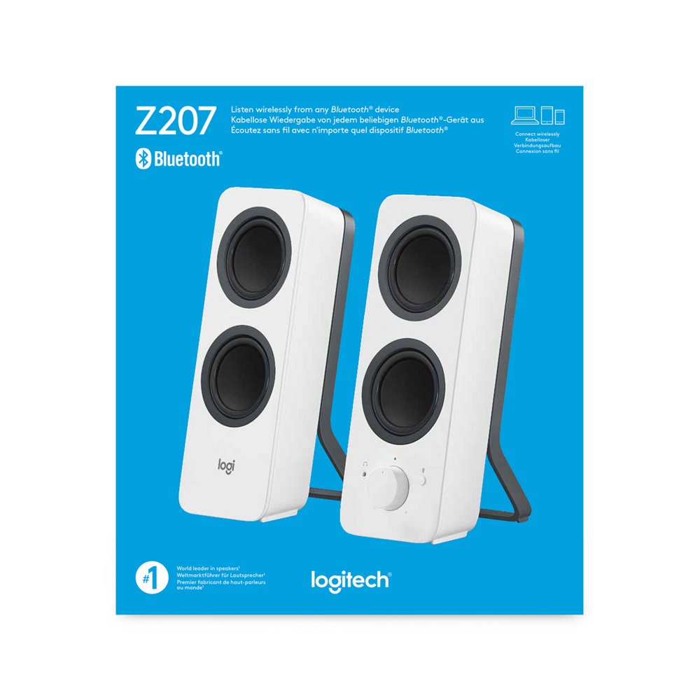 Logitech Z207 | 2.0 Luidsprekerset | Bluetooth en 3,5mm | Zwart/Wit - Afbeelding 17