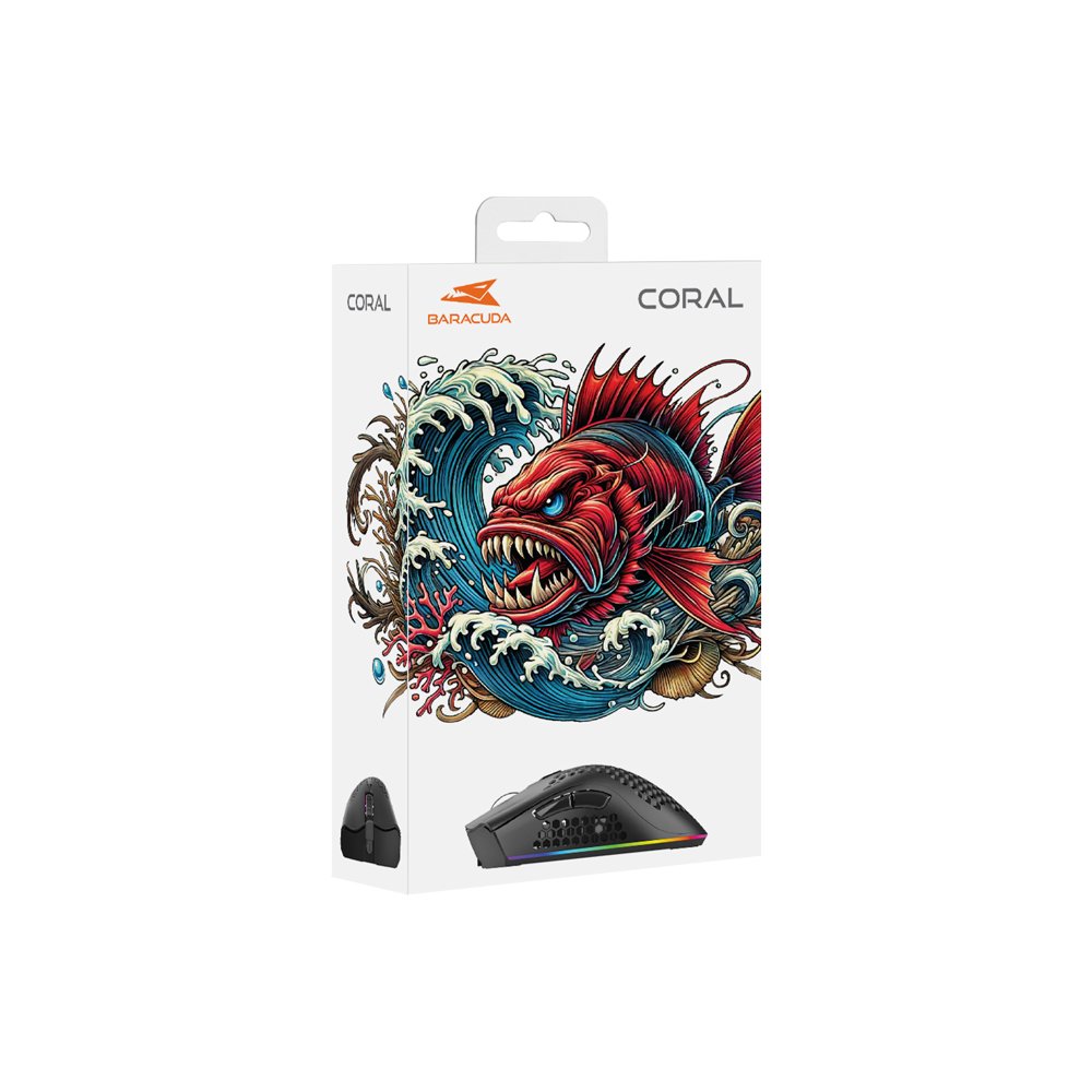 Baracuda CORAL RGB | Bedrade Gaming Muis | USB-A | 12800 DPI | Zwart - Afbeelding 6
