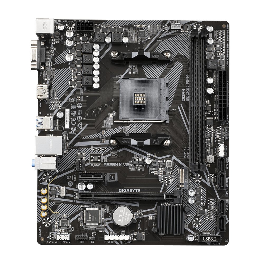 Gigabyte A520M-K V2 | Socket AM4 | AMD A520 | 2xDDR4 | Micro-ATX | Moederbord