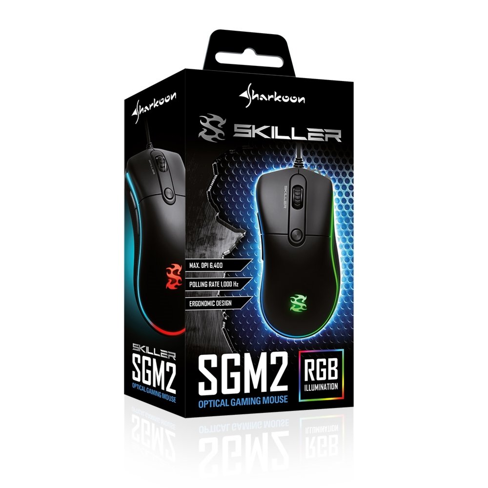Sharkoon Skiller SGM2 | Bedrade Gaming Muis | USB-A | 6400 DPI | Zwart | RGB - Afbeelding 7