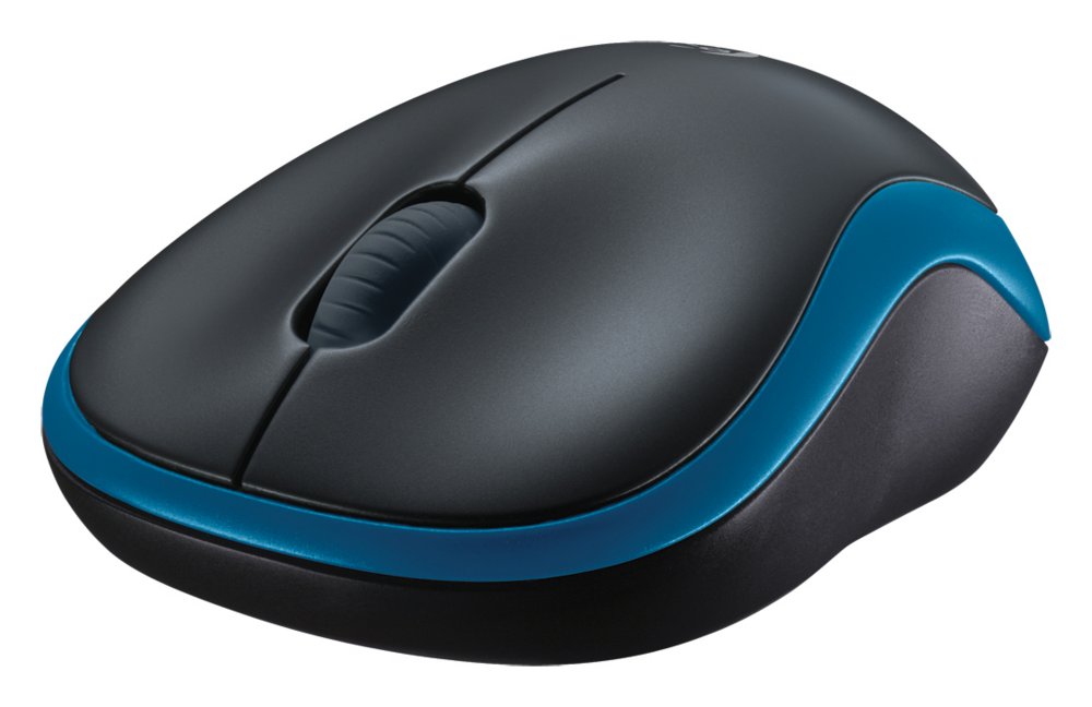 Logitech M185 | Draadloze Muis | Links- en Rechtshandig | RF | 1000 DPI | Zwart/Blauw - Afbeelding 4