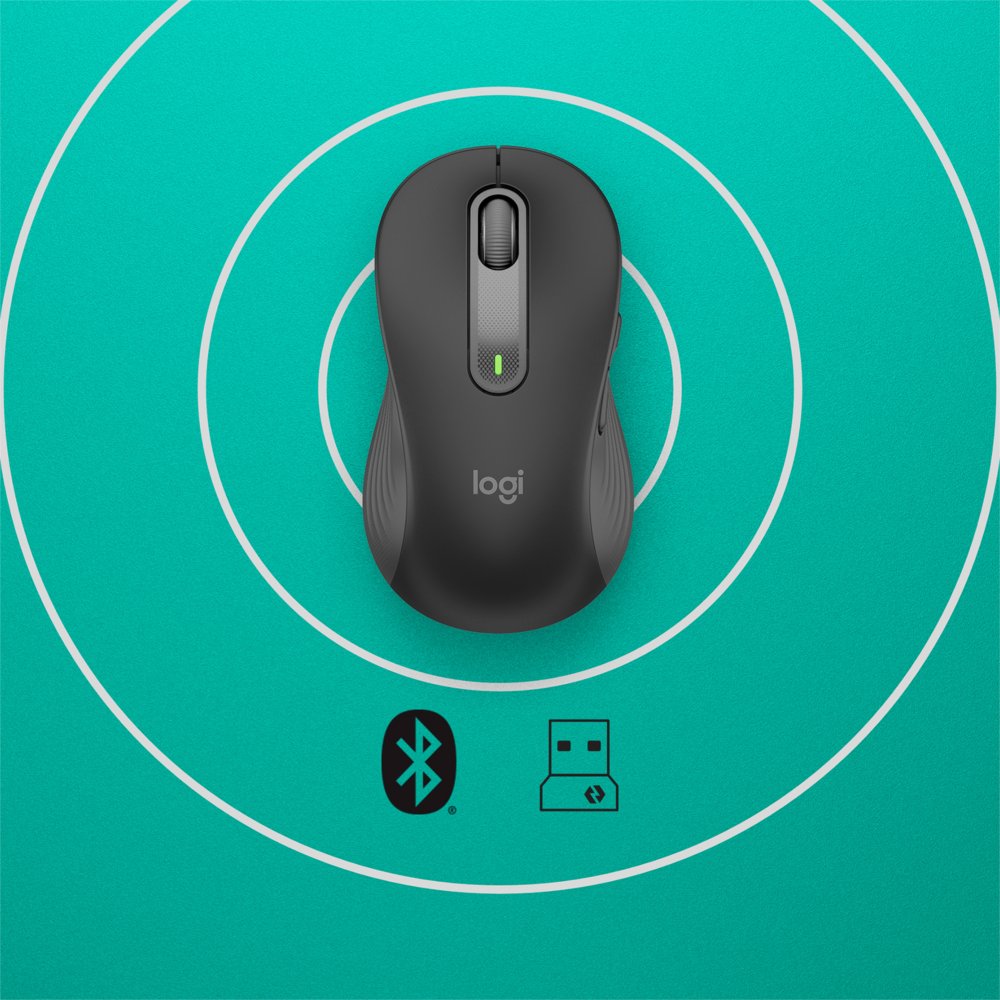 Logitech Signature M650 | Draadloze Muis | Linkshandig | RF + Bluetooth | 2000 DPI | Grafiet - Afbeelding 6