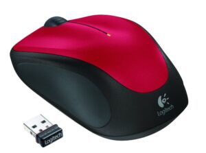 Logitech M235 | Draadloze Muis | Links- en Rechtshandig | RF | 1000 DPI | Rood/Zwart