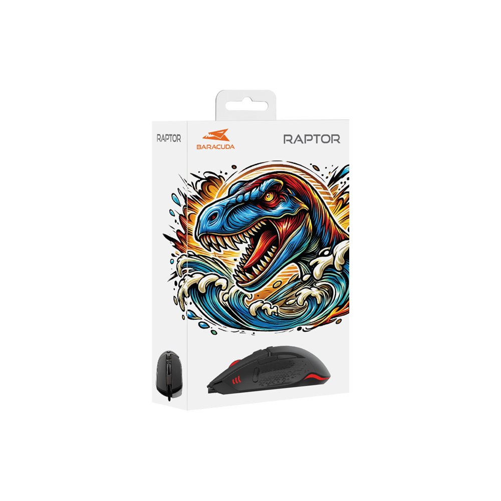 Baracuda RAPTOR RGB | Bedrade Gaming Muis | USB-A | 6400 DPI | Zwart - Afbeelding 9