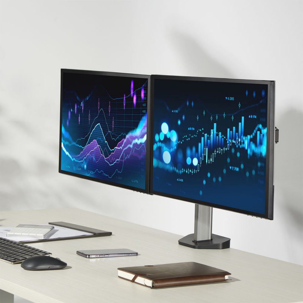 ACT AC8336 | Verstelbare Monitor-bureaubeugel | Tot 32" | Max 9kg | VESA 100x100 | 2 Monitoren - Afbeelding 6