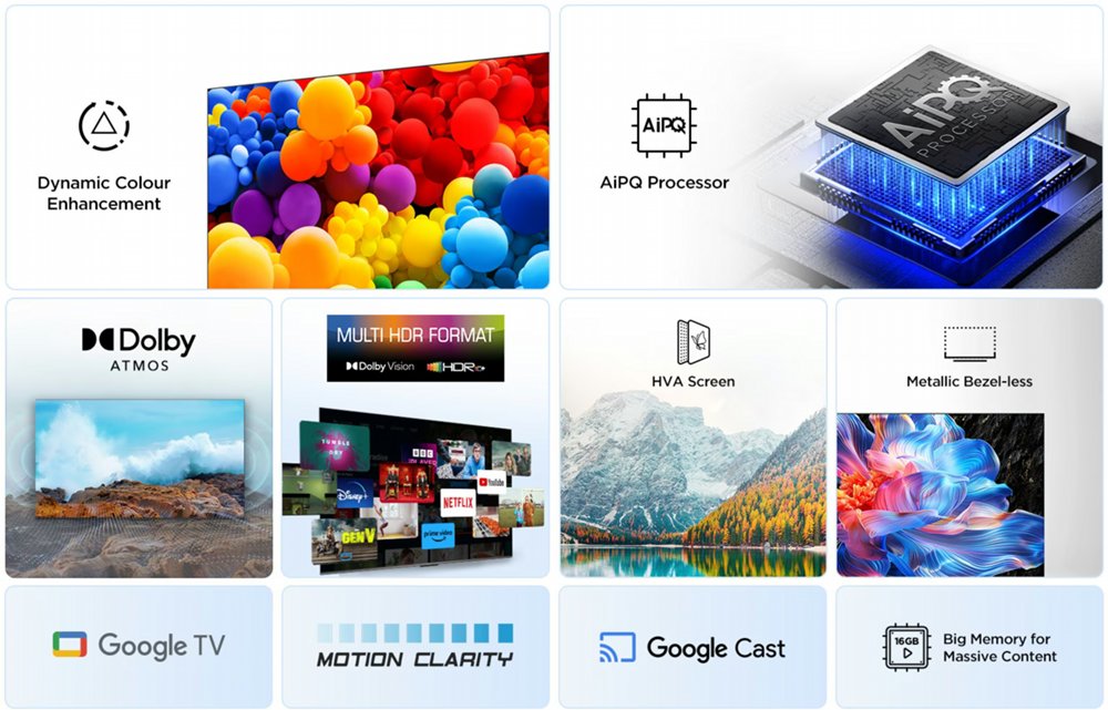 TCL 55V6C | 55" 4K Ultra HD DLED Smart TV | Google TV | Dolby Vision | 60Hz (2025) - Afbeelding 10