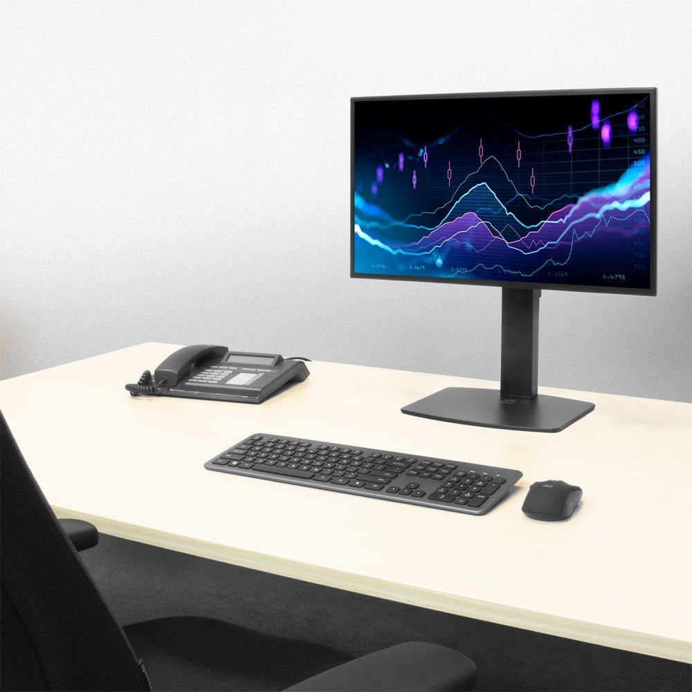 ACT AC8331 | In Hoogte Verstelbare Monitor-bureausteun | Tot 32" | Max 7kg | VESA 100x100 | 1 Monitor - Afbeelding 9