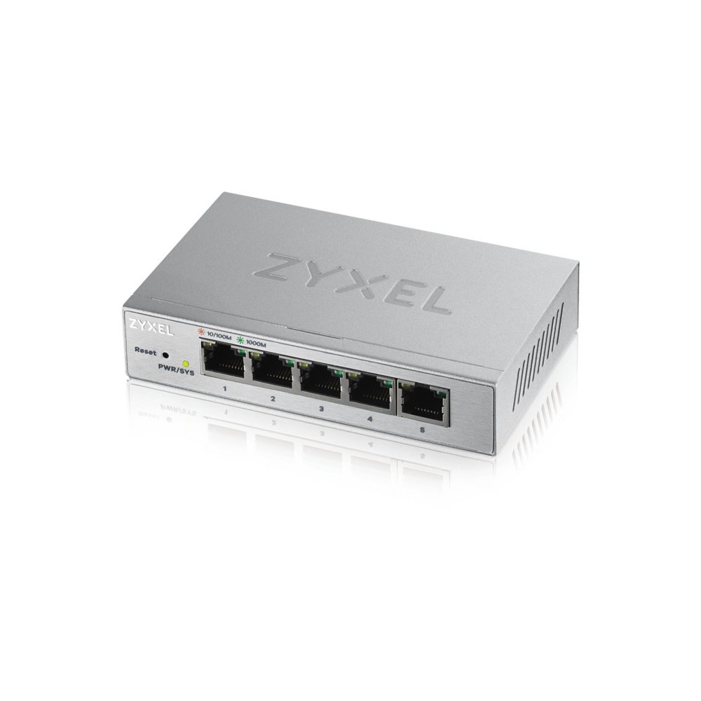 Zyxel GS1200-5 | Managed Switch | 5 Poorten | Gigabit Ethernet (10/100/1000 Mbps) | Zilver