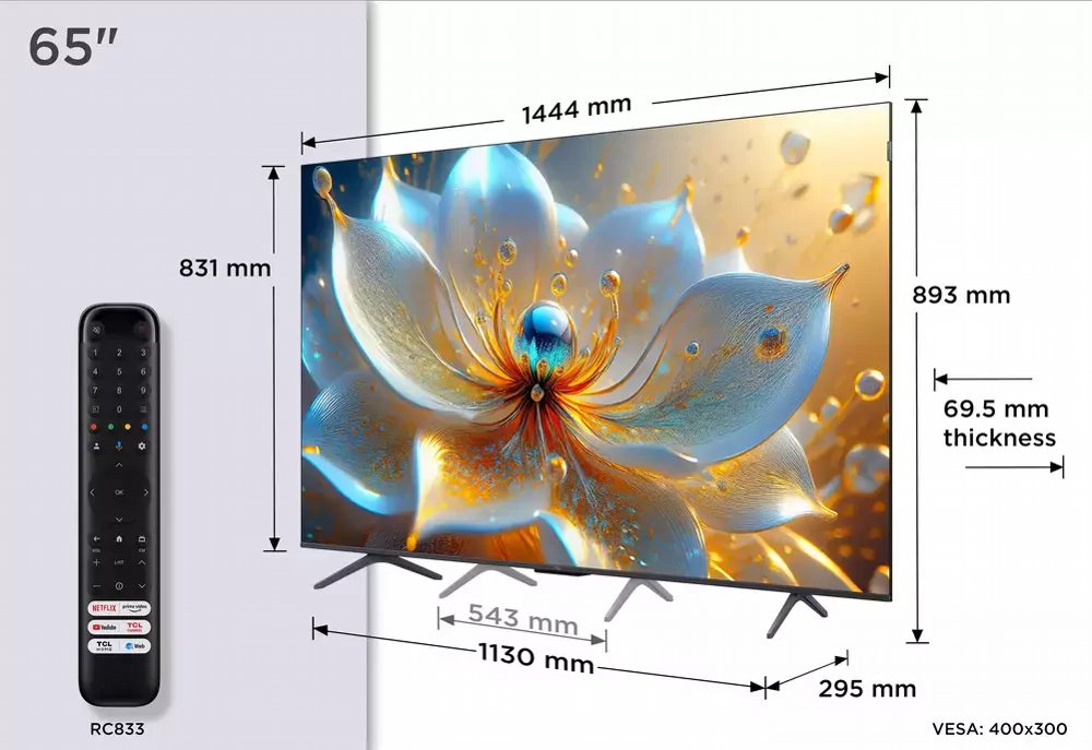 TCL 65T8C | 65" 4K Ultra HD QLED Smart TV | 120Hz | Google TV + Wifi | Dolby Vision | HDMI 2.1 (2025) - Afbeelding 15