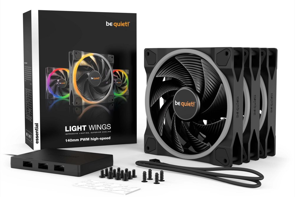 be quiet! Light Wings 140mm PWM High-Speed | 140mm Behuizingsventilator | Zwart | Triple Pack (3 stuks) - Afbeelding 7
