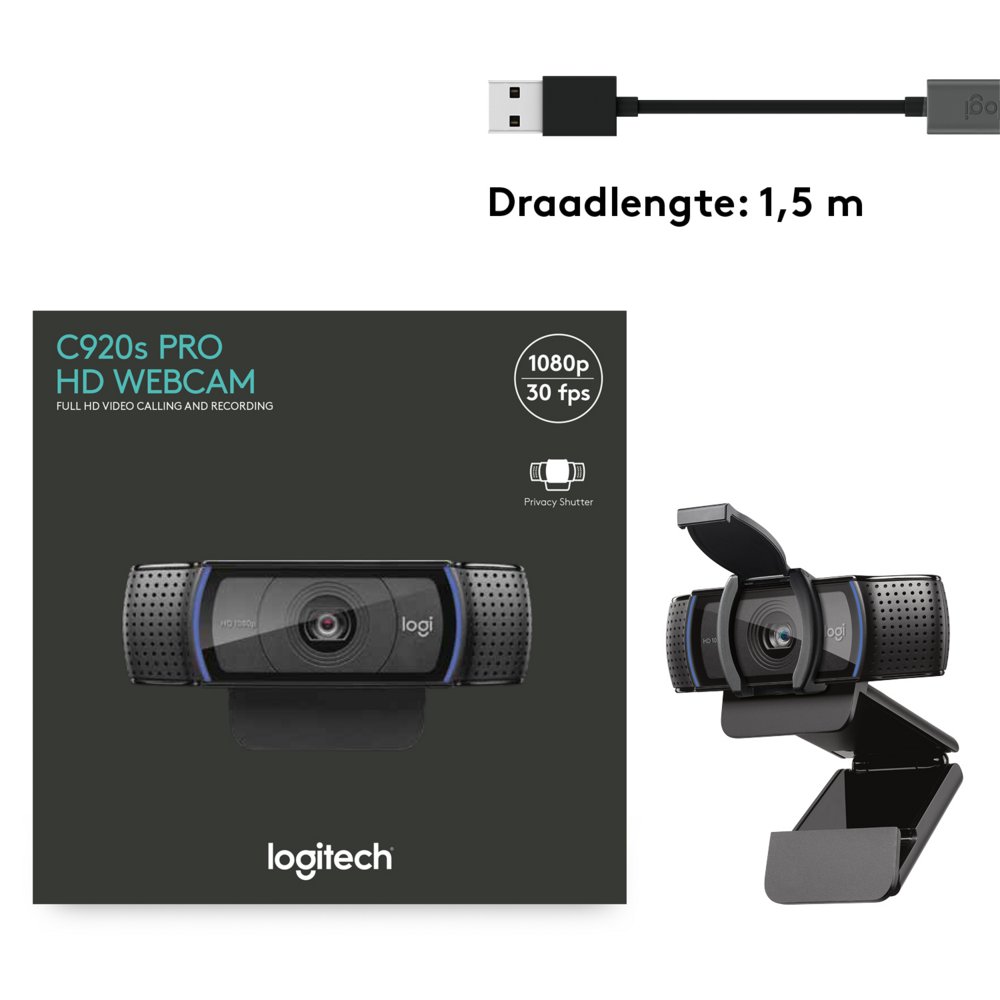 Logitech C920s PRO | 1080p 30FPS USB Webcam met Microfoon - Afbeelding 10