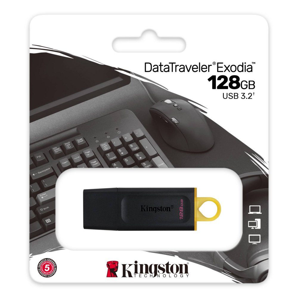 Kingston DataTraveler Exodia | 128GB USB-A 3.2 Flash Drive | Zwart - Afbeelding 4