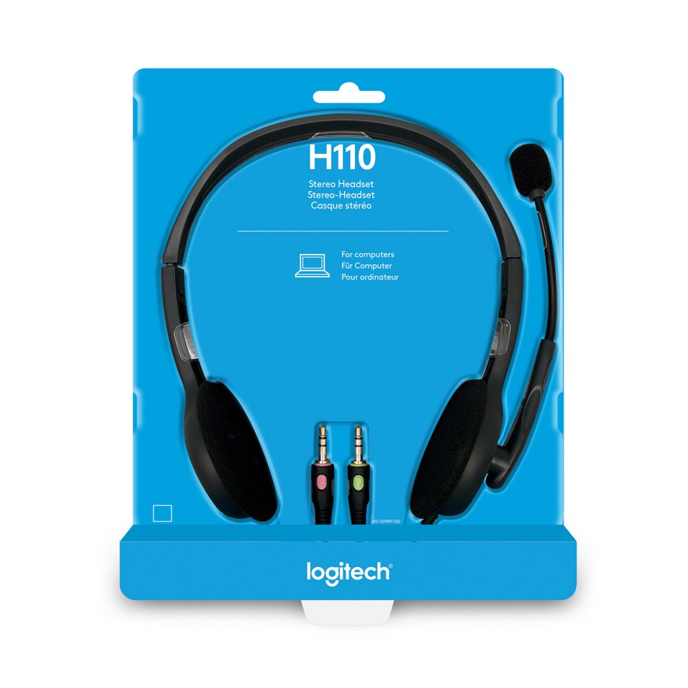 Logitech H110 | On-Ear Bedrade 3,5mm Koptelefoon met Microfoon | Zwart/Zilver - Afbeelding 8
