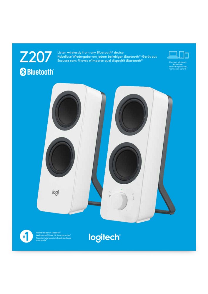 Logitech Z207 | 2.0 Luidsprekerset | Bluetooth en 3,5mm | Zwart/Wit - Afbeelding 6