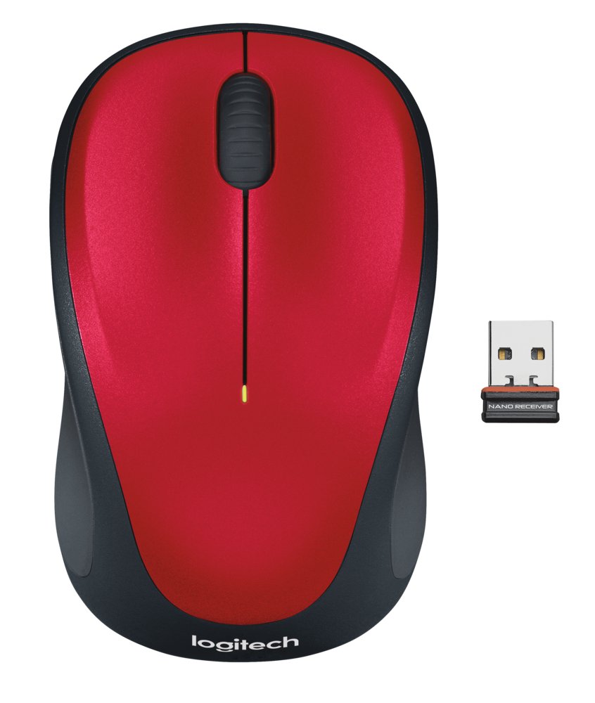 Logitech M235 | Draadloze Muis | Links- en Rechtshandig | RF | 1000 DPI | Rood/Zwart - Afbeelding 5