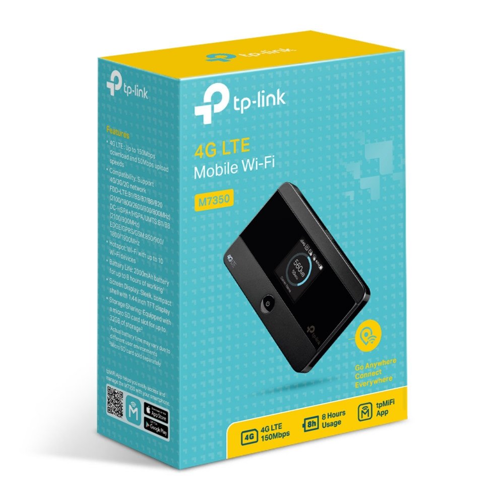 TP-Link M7350 | Mobiele WiFi (4G LTE) Router | 150 Mbit/s | Zwart - Afbeelding 5