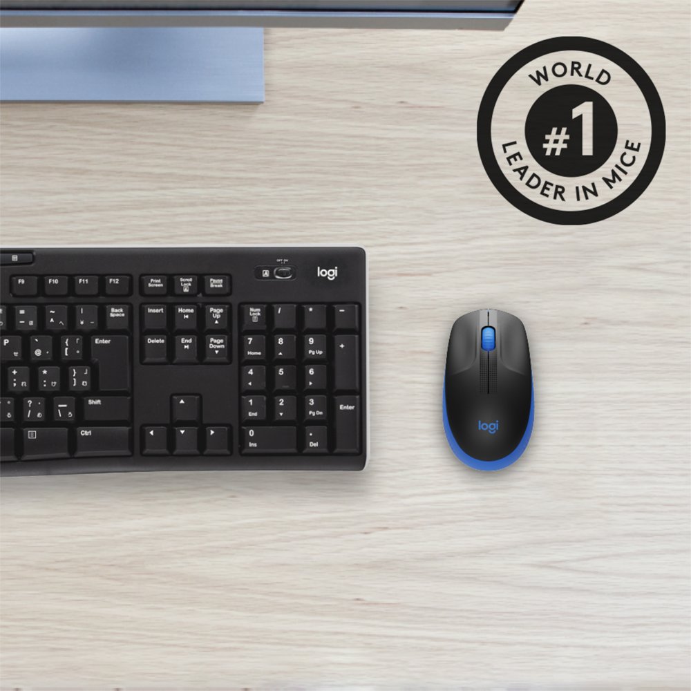 Logitech M190 | Draadloze Muis | Links- en Rechtshandig | RF | 1000 DPI | Zwart/Blauw - Afbeelding 5