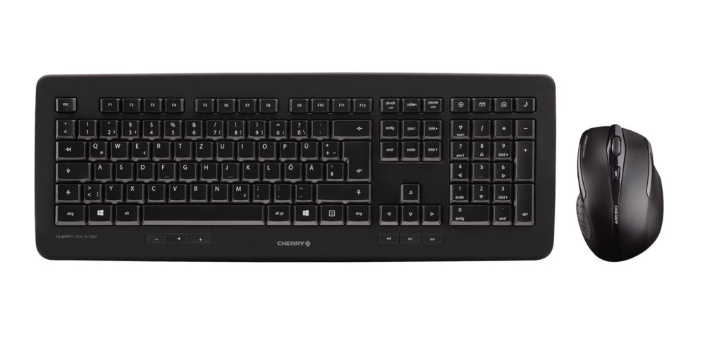 CHERRY DW 5100 | Draadloze Muis- en Toetsenbordcombo RF | QWERTY US | Zwart