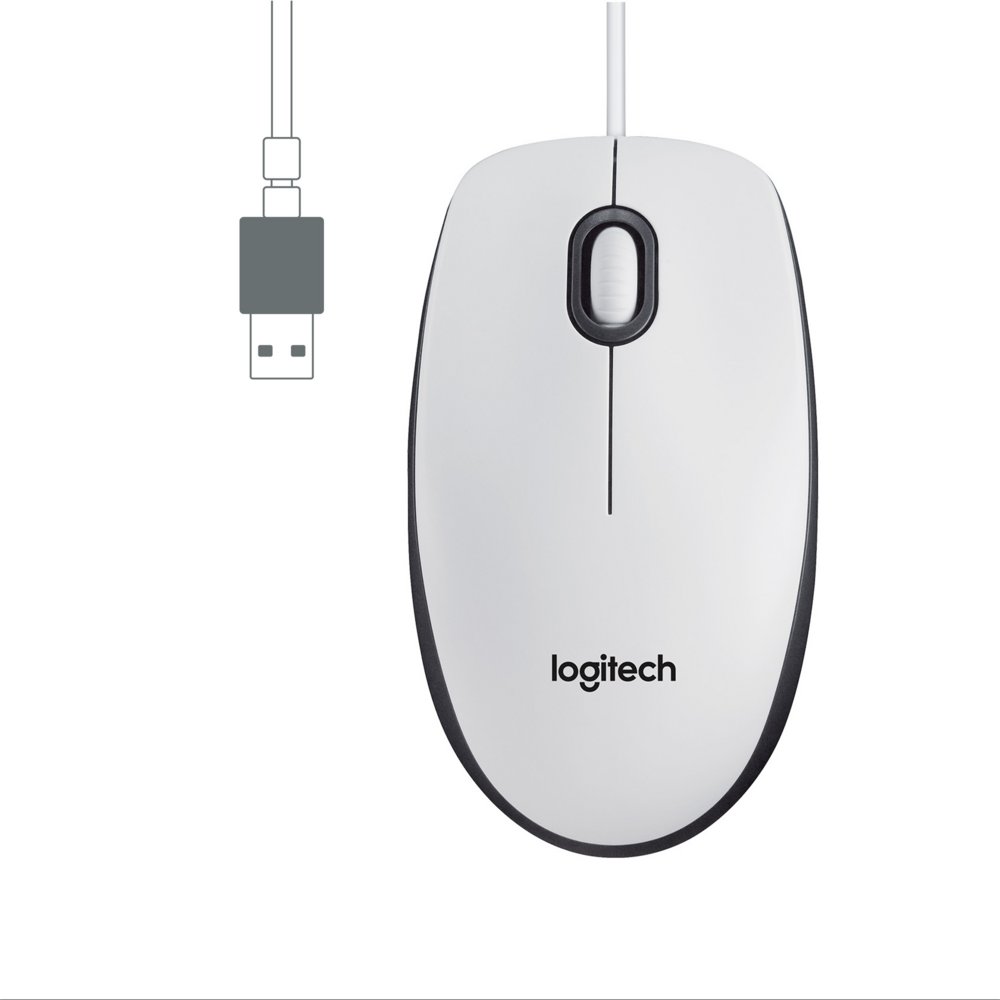 Logitech M100 | Bekabelde Muis | Links- en Rechtshandig | USB-A | 1000 DPI | Wit - Afbeelding 3