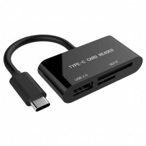 Gembird UHB-CR3-02 | Geheugenkaartlezer | USB 3.2 Gen 1 | USB-C | Zwart