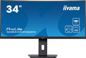 iiyama ProLite XCB3494WQSN 34" Ultrawide Curved Monitor – UWQHD | USB‑C Dock | KVM REFURBISHED A-GRADE