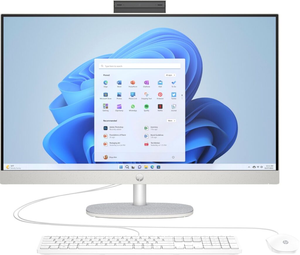 HP All-in-One 27-cr0071nd Intel Core i7-1355U 27inch FHD AG 16GB DDR4 512GB PCIe NVMe SSD W11H Shell White Intel® Core™ i7 68,6 cm (27") 1920 x 1080 Pixels Alles-in-één-pc DDR4-SDRAM Windows 11 Home Wi-Fi 6 (802.11ax) Wit