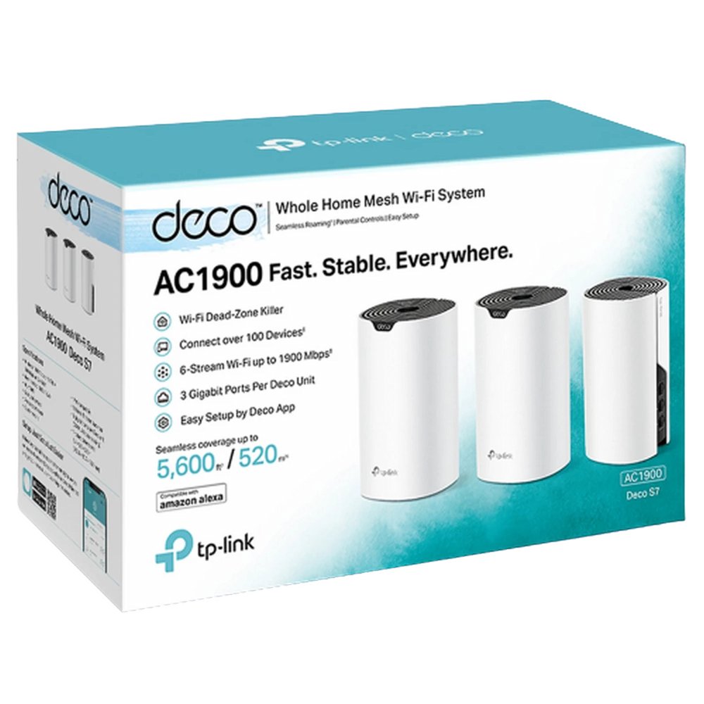 TP-Link Deco S7 (3-Pack) | WiFi 5 Mesh Systeem (AC1900) | 1900 Mbit/s | Gigabit | Wit - Afbeelding 3