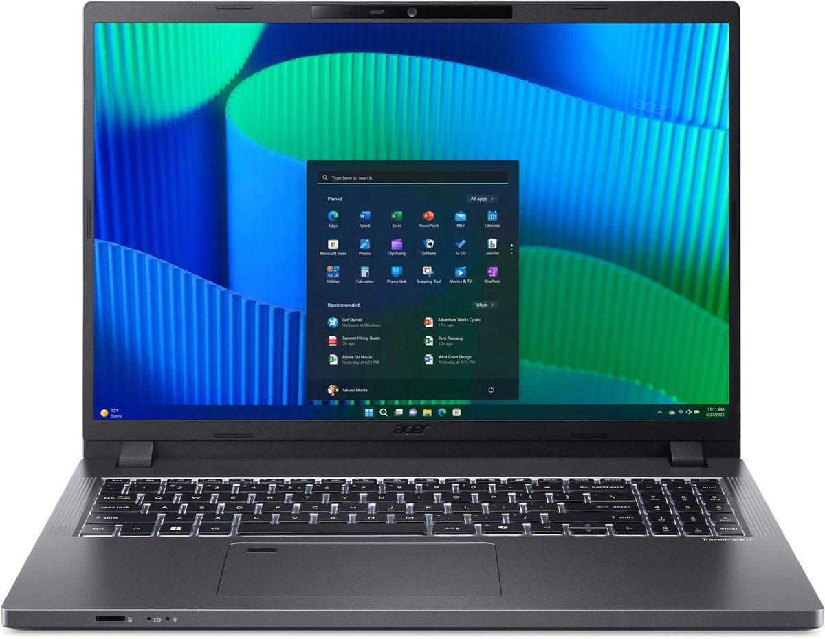 Acer TravelMate P2 | 16" WUXGA IPS | Intel Core i7-1355U | 16GB DDR4 | 512GB SSD | IR Camera | W11 Pro | Steel Grey | QWERTY
