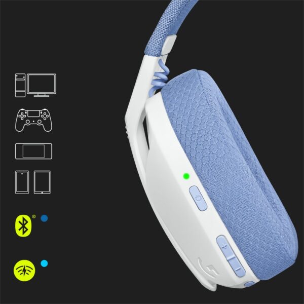 Logitech G G435 Headset Draadloos Hoofdband Gamen Bluetooth Wit - Afbeelding 5