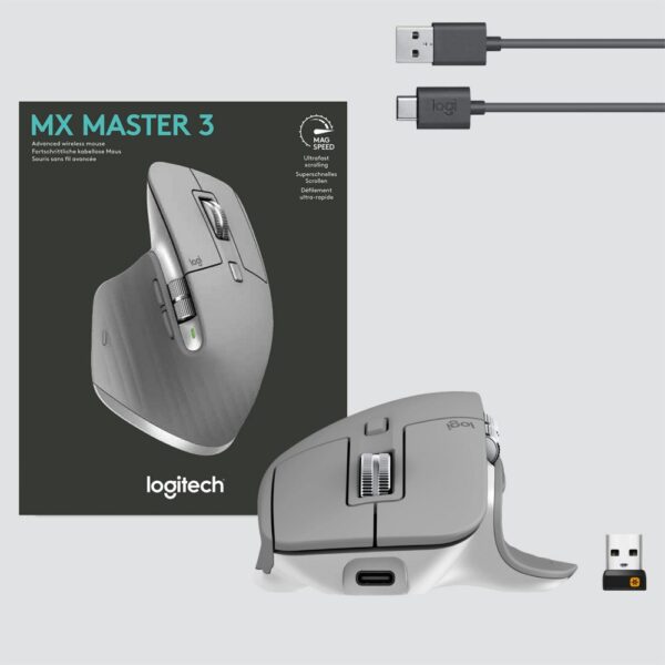 Logitech MX Master 3 muis Rechtshandig RF-draadloos + Bluetooth Laser 4000 DPI - Afbeelding 9