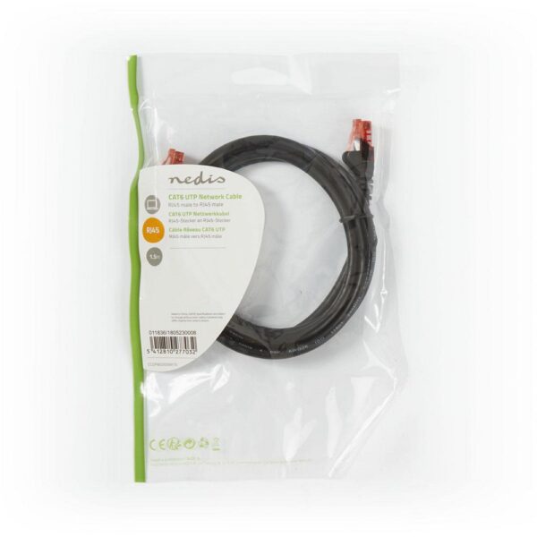 Nedis CCGP85200BK15 netwerkkabel Zwart 1,5 m Cat6 U/UTP (UTP) - Afbeelding 3