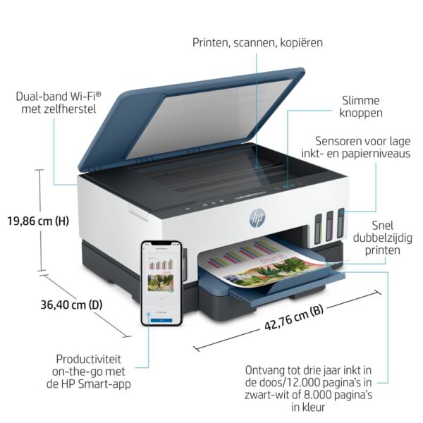 HP Smart Tank 7006 All-in-One, Printen, scannen, kopiëren, draadloos, Scans naar pdf - Afbeelding 23