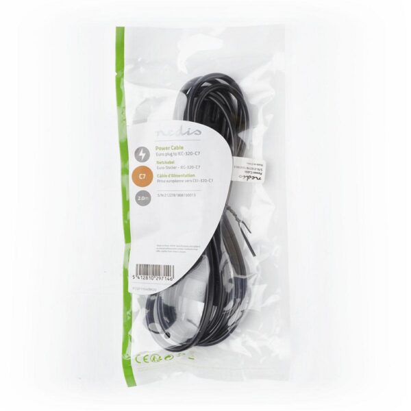 Nedis PCGP11040BK20 electriciteitssnoer Zwart 2 m C7 stekker - Afbeelding 4