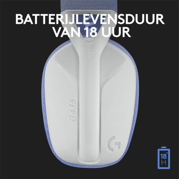 Logitech G G435 Headset Draadloos Hoofdband Gamen Bluetooth Wit - Afbeelding 12