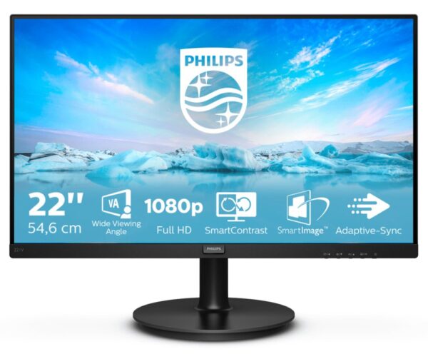 Philips V-Line 221V8A/00 21.5" | 1920x1080 VA | 75Hz | Ingebouwde Luidsprekers | VESA-Compatibel | Monitor - Afbeelding 3