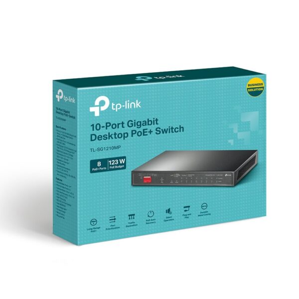 TP-LINK TL-SG1210MP netwerk-switch Unmanaged Gigabit Ethernet (10/100/1000) Power over Ethernet (PoE) Zwart - Afbeelding 6