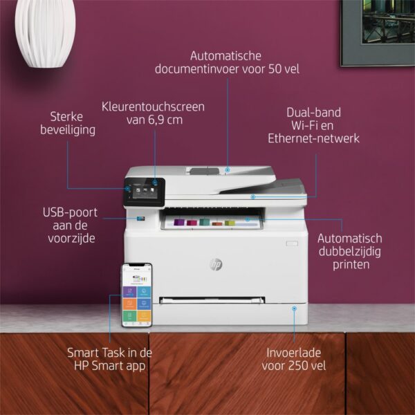 HP Color LaserJet Pro MFP M283fdw, Printen, kopiëren, scannen, faxen, Printen via USB-poort aan voorzijde; Scannen naar e-mail; Dubbelzijdig printen; ADF voor 50 vel ongekruld - Afbeelding 10