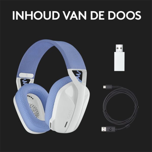 Logitech G G435 Headset Draadloos Hoofdband Gamen Bluetooth Wit - Afbeelding 16