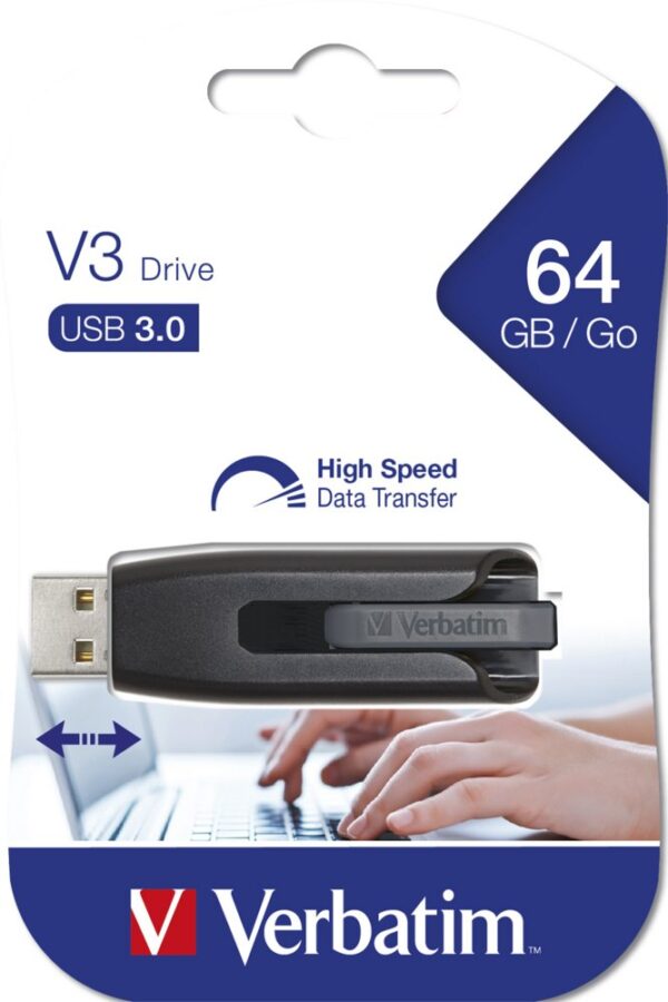 Verbatim V3 - USB-Stick 3.0 64 GB - Zwart - Afbeelding 5