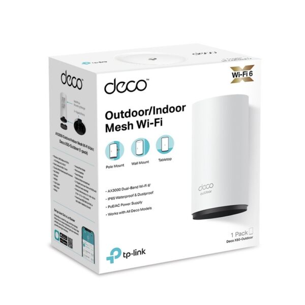 TP-Link DECOX50OUTDOOR1P mesh-wifi-systeem Dual-band (2.4 GHz / 5 GHz) Wi-Fi 6 (802.11ax) Wit 1 Intern - Afbeelding 4